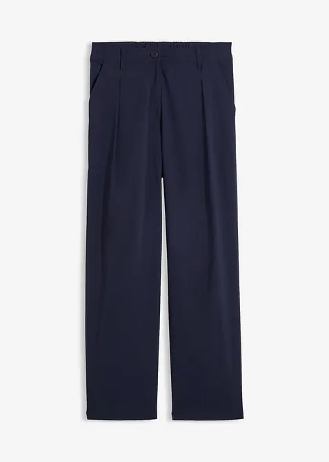 Bengalin-Hose mit Bundfalte aus Viskose-Mix in blau von vorne - bonprix