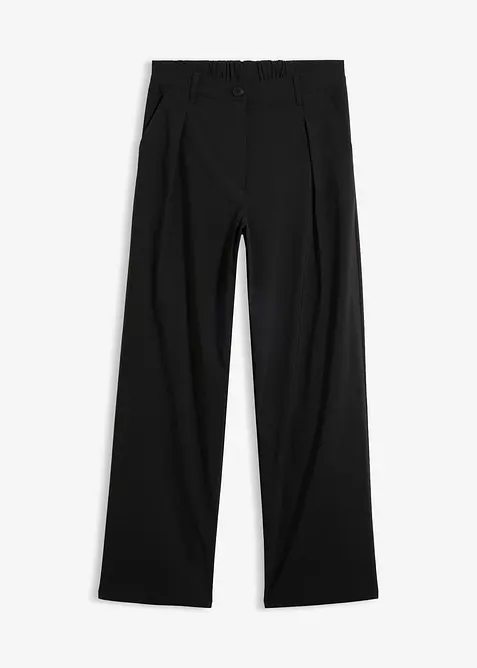 Bengalin-Hose mit Bundfalte aus Viskose-Mix in schwarz von vorne - bonprix