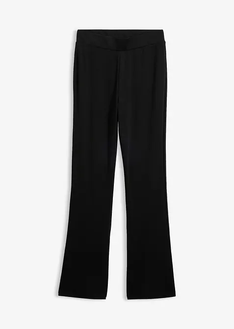 Ausgestellte Jersey-Hose in schwarz von vorne - bonprix