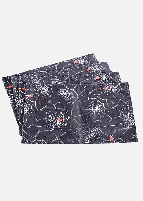 Tischset mit Halloween Design (4er Pack) in schwarz von vorne - bonprix