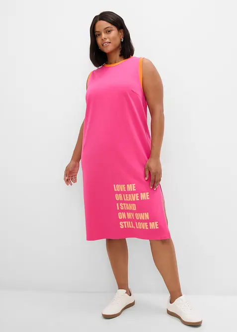 Shirtkleid aus reiner Bio-Baumwolle in pink von vorne (Totalaufnahme) - bonprix