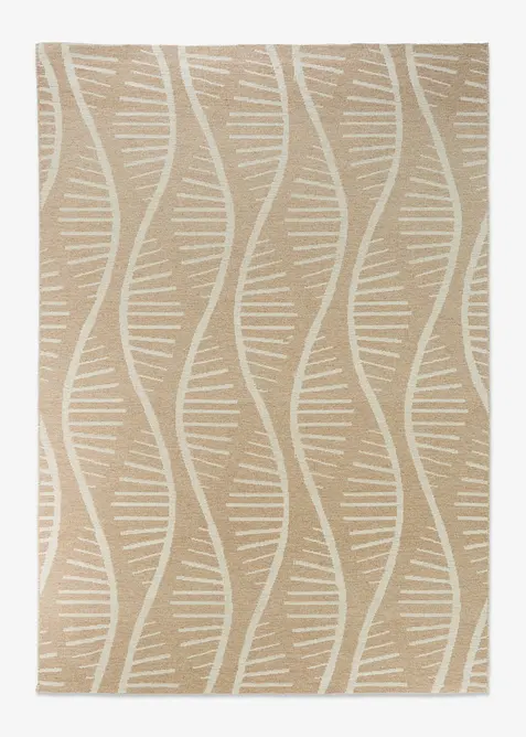 Woll-Teppich mit moderner Musterung in beige von vorne - bonprix