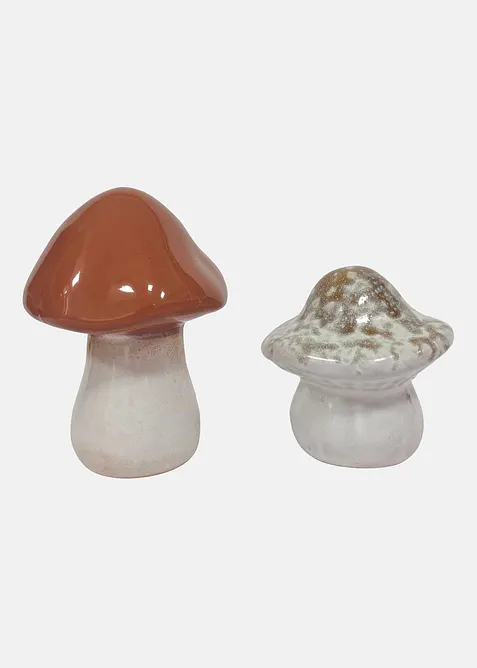 Deko-Objekte Pilze (2-tlg. Set) in braun - bonprix