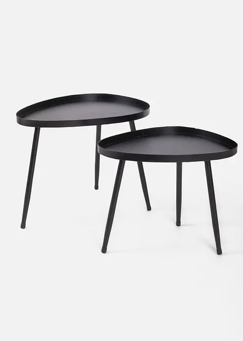 Beistelltische (2-tlg. Set) in schwarz von vorne - bonprix