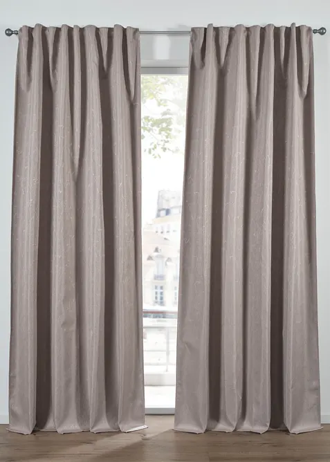 Jacquard Verdunkelungsvorhang mit leichtem Glanzeffekt (1er Pack) in grau - bonprix