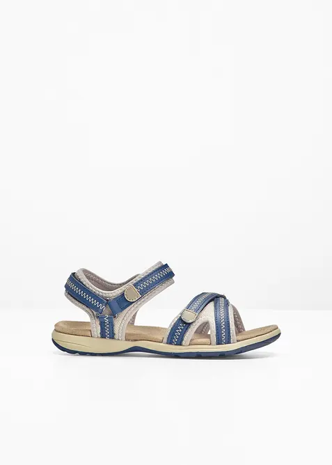 Trekkingsandalen mit Profilsohle in blau von vorne - bonprix