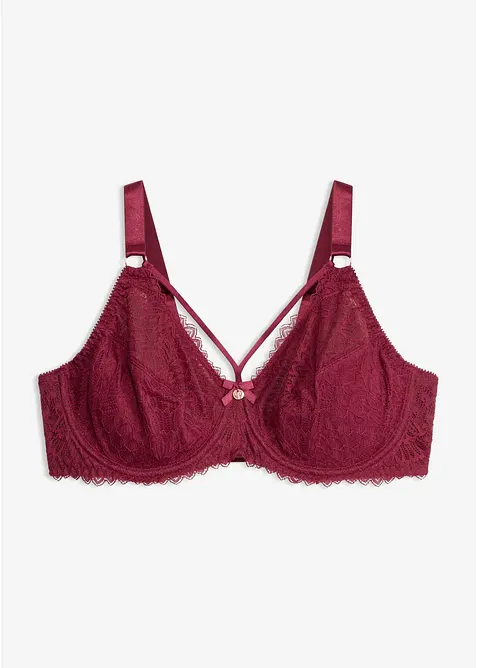 Minimizer-BH mit dekorativen Straps in rot von vorne - bonprix