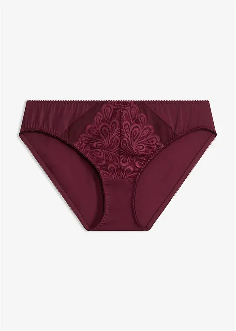Slip mit zarter Spitze in lila von vorne - bonprix