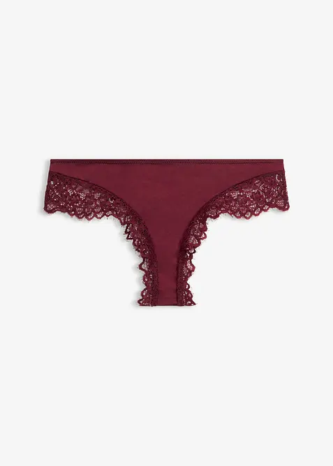 Brazil Slip mit edler Spitze in lila von vorne - bonprix