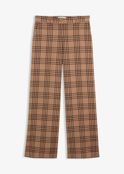 Marlenehose aus weichem Woll-Mix in braun von vorne - bonprix