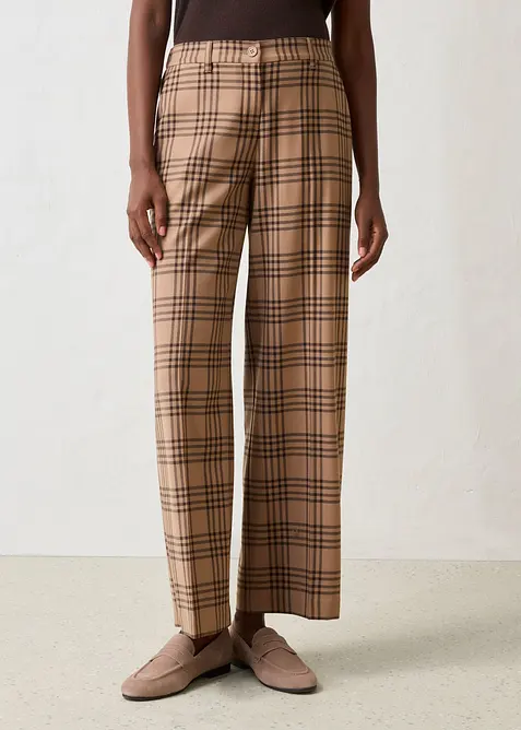Marlenehose aus weichem Woll-Mix in braun von vorne - bonprix