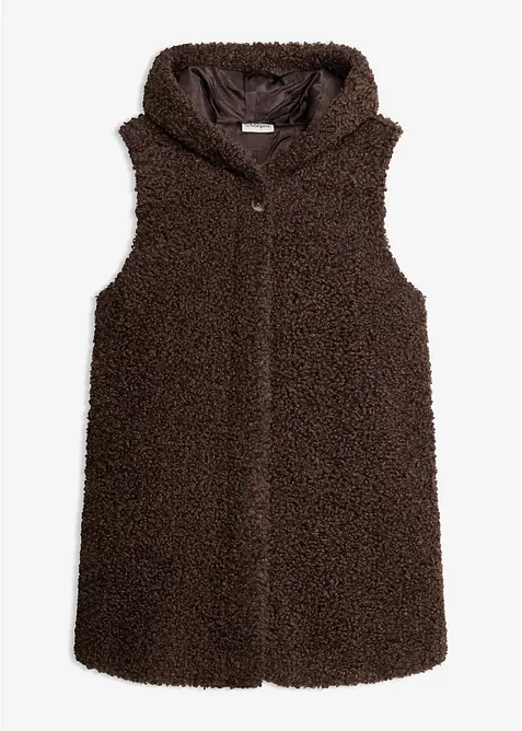 Teddy-Weste in braun von vorne - bonprix