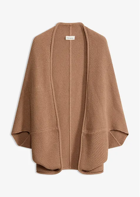 Strick-Cape Cardigan in braun von vorne - bonprix