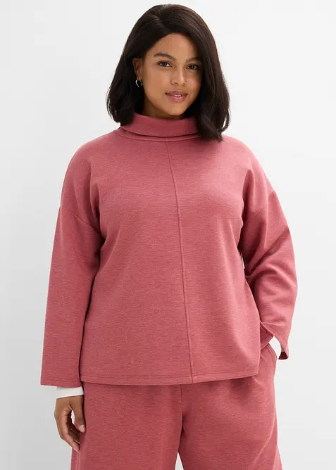 Sweatshirt aus Scuba in rot von vorne (im Anschnitt) - bonprix