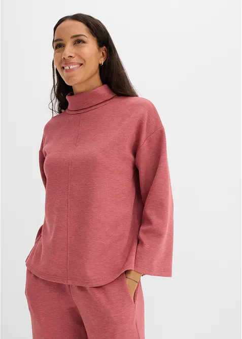 Sweatshirt aus Scuba in rot von vorne (im Anschnitt) - bonprix