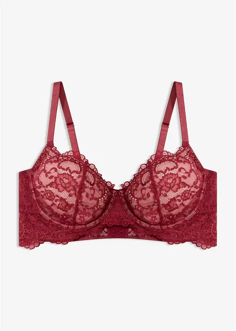 Bügel-BH aus feiner Spitze in rot von vorne - bonprix