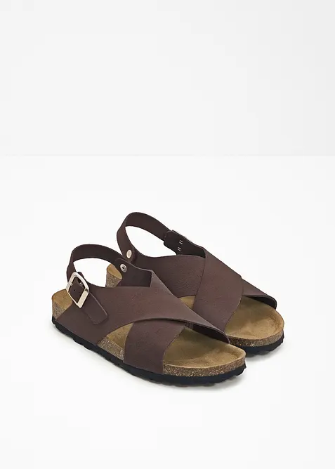 Sandalen aus Leder in braun - bonprix