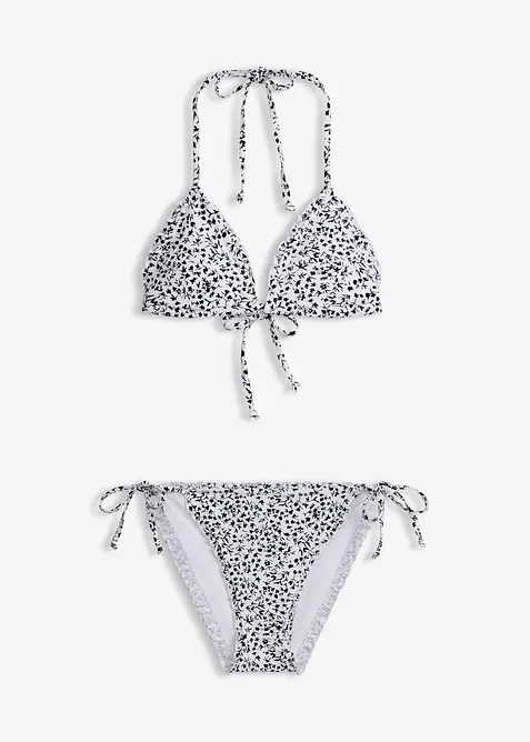 Triangel-Bikini mit Rüschen (2-tlg.Set) in weiß von vorne - bonprix