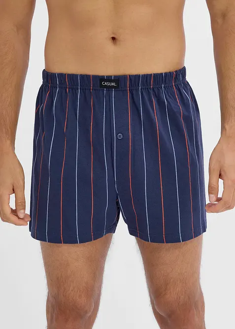 Boxershorts weit (3er Pack) in blau von vorne - bonprix
