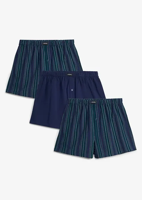 Boxershorts weit (3er Pack) in blau - bonprix