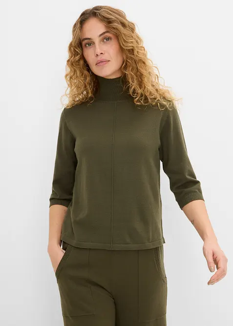 Pullover in grün von vorne (im Anschnitt) - bonprix