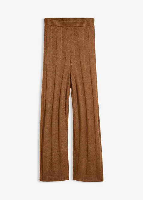Hose aus Rippstrick in braun von vorne - bonprix