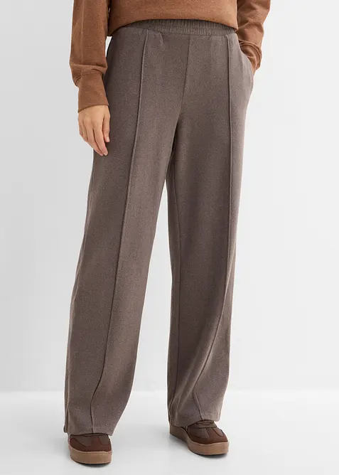 Jersey-Hose in Wolloptik in braun von vorne - bonprix