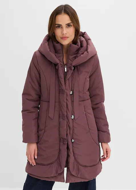 Kurzmantel in Loose Fit in lila von vorne (Totalaufnahme) - bonprix