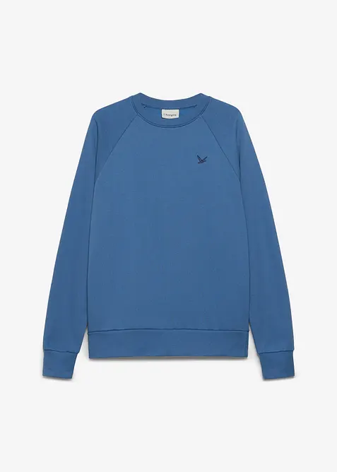 Sweatshirt aus weichem Baumwoll-Mix in blau von vorne - bonprix