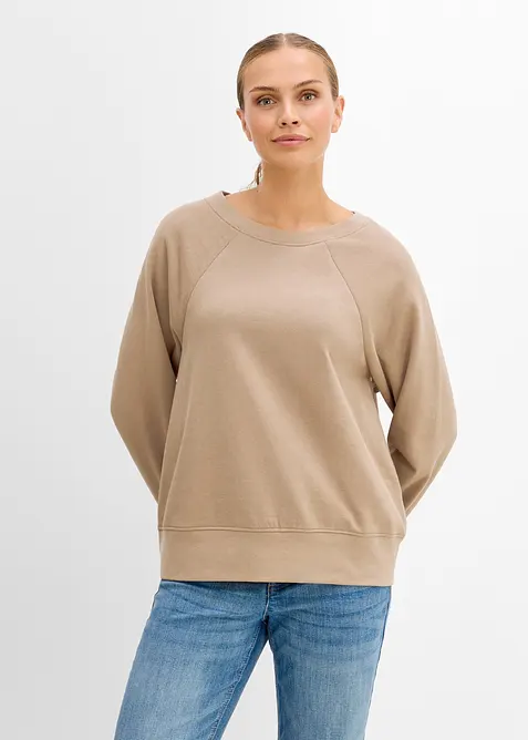 2-in-1 Umstands- und Still-Sweatshirt aus Bio-Baumwolle in schwarz von vorne (im Anschnitt) - bonprix