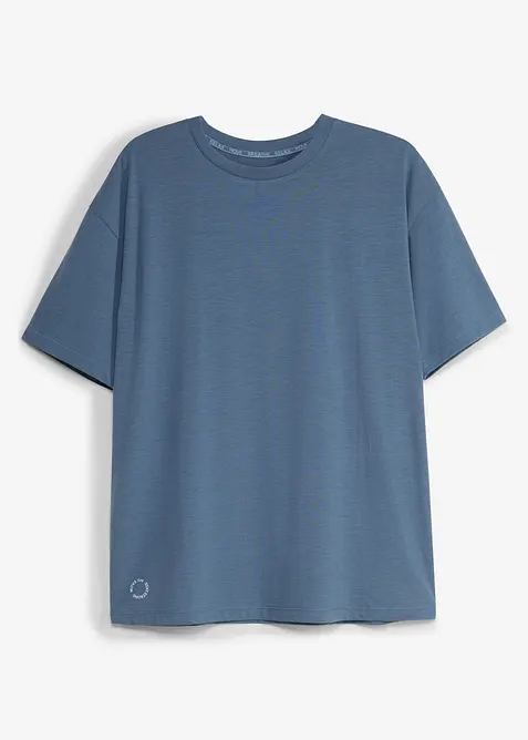 Oversized Sport-Shirt mit Baumwolle, schnelltrocknend in blau von vorne - bonprix