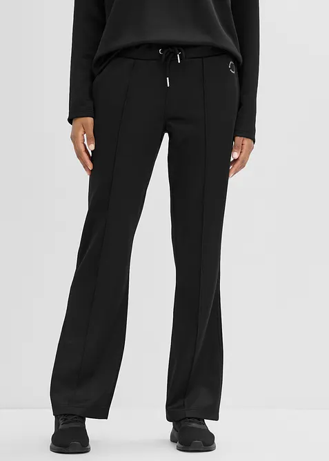 Sporthose mit Ziernähten, schnelltrocknend in schwarz von vorne - bonprix