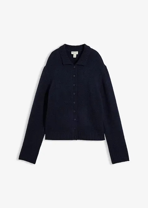 Strickjacke in blau von vorne - bonprix
