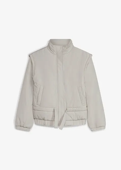 Puffer-Jacke in grau von vorne - bonprix