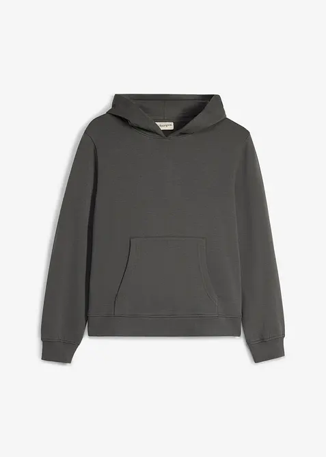 Hoodie aus weicher Bio Baumwolle in grau von vorne - bonprix