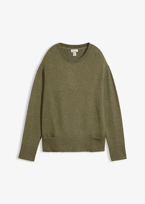 Pullover aus Viskose-Mix in grün von vorne - bonprix