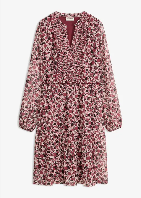 Jerseykleid aus feinem Mesh in rot von vorne - bonprix