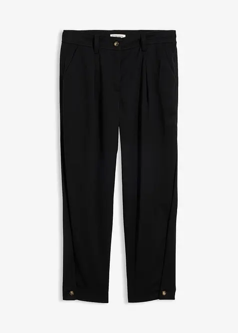 Barrel-Hose aus Viskose-Mix in schwarz von vorne - bonprix