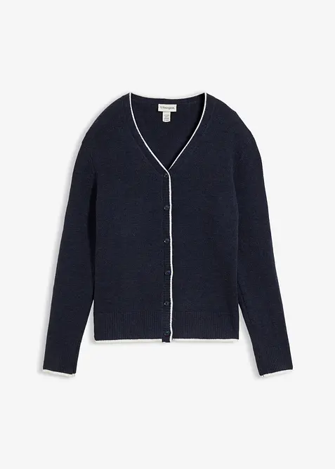 Strickjacke in blau von vorne - bonprix