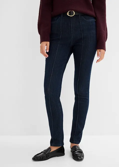 Skinny-Jeans High Waist in blau von vorne - bonprix