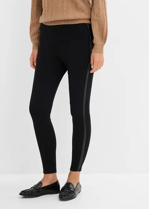 Leggings aus Punto di Roma in schwarz von vorne - bonprix