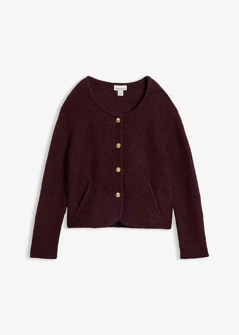 Weit geschnittene Strickjacke in rot von vorne - bonprix