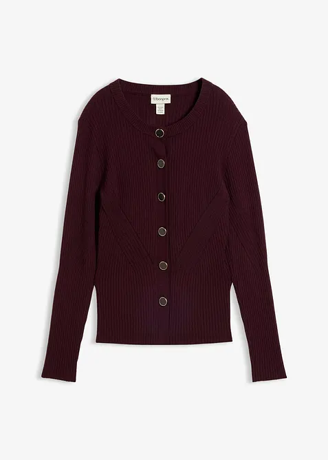 Feinstrickjacke aus Viskose-Mix in rot von vorne - bonprix