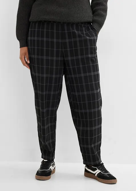 Barrel-Hose aus weichem Viskose-Mix in schwarz von vorne - bonprix