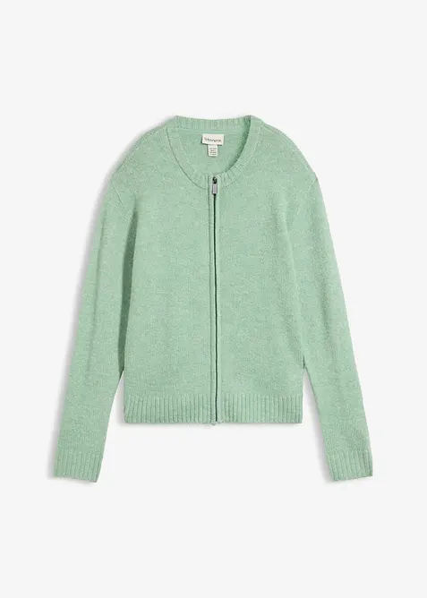 Strickjacke in grün von vorne - bonprix