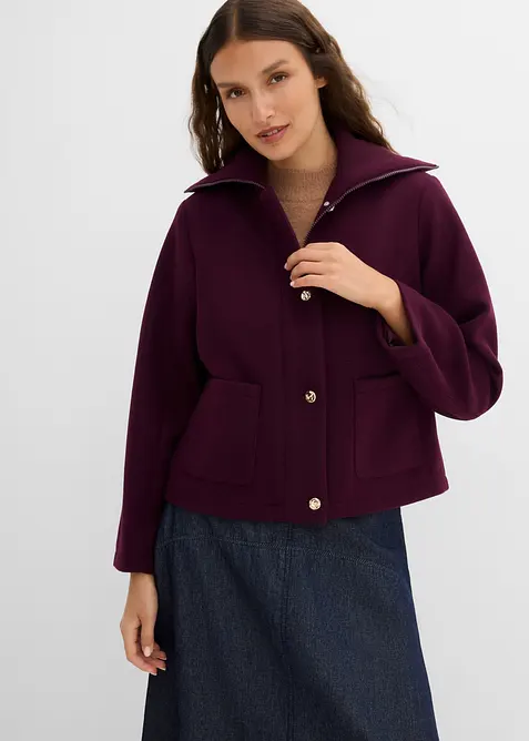 Blouson Jacke mit goldenen Knöpfe in rot von vorne (im Anschnitt) - bonprix