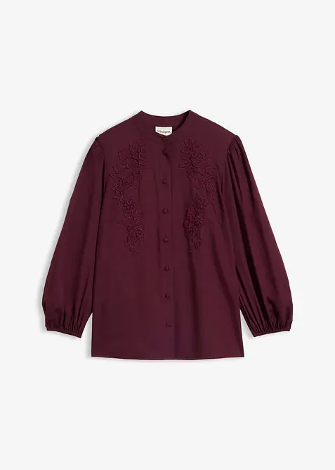 Bluse aus fließendem Lyocell-Mix in rot von vorne - bonprix