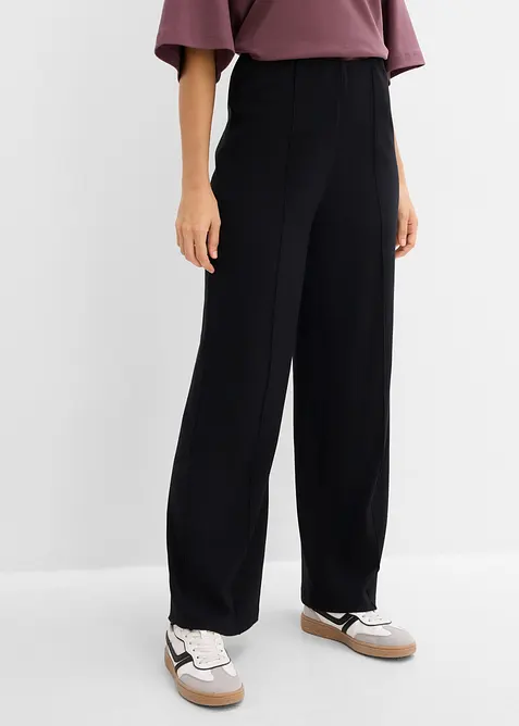 Jersey-Hose aus reiner Baumwolle in schwarz von vorne - bonprix