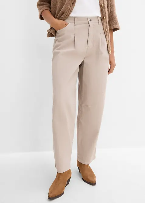 Twillhose aus Baumwoll-Stretch in grau von vorne - bonprix