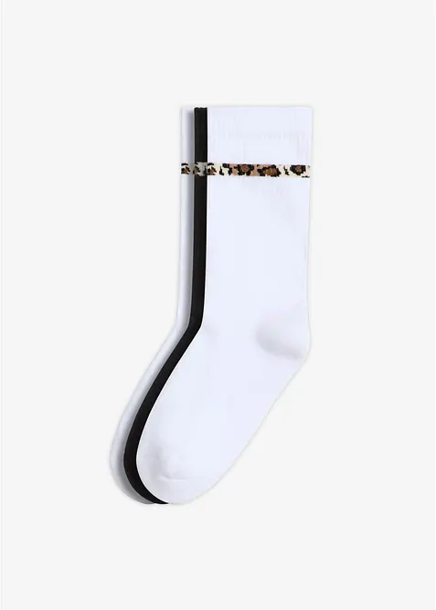 Tennissocken mit Bio-Baumwolle (3er Pack) in weiß von vorne - bonprix